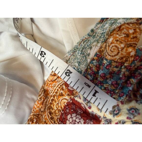 Altar’d State Patchwork Boho Hippie Paisley Skort Shorts Summer Red Medium - Picture 3 of 4